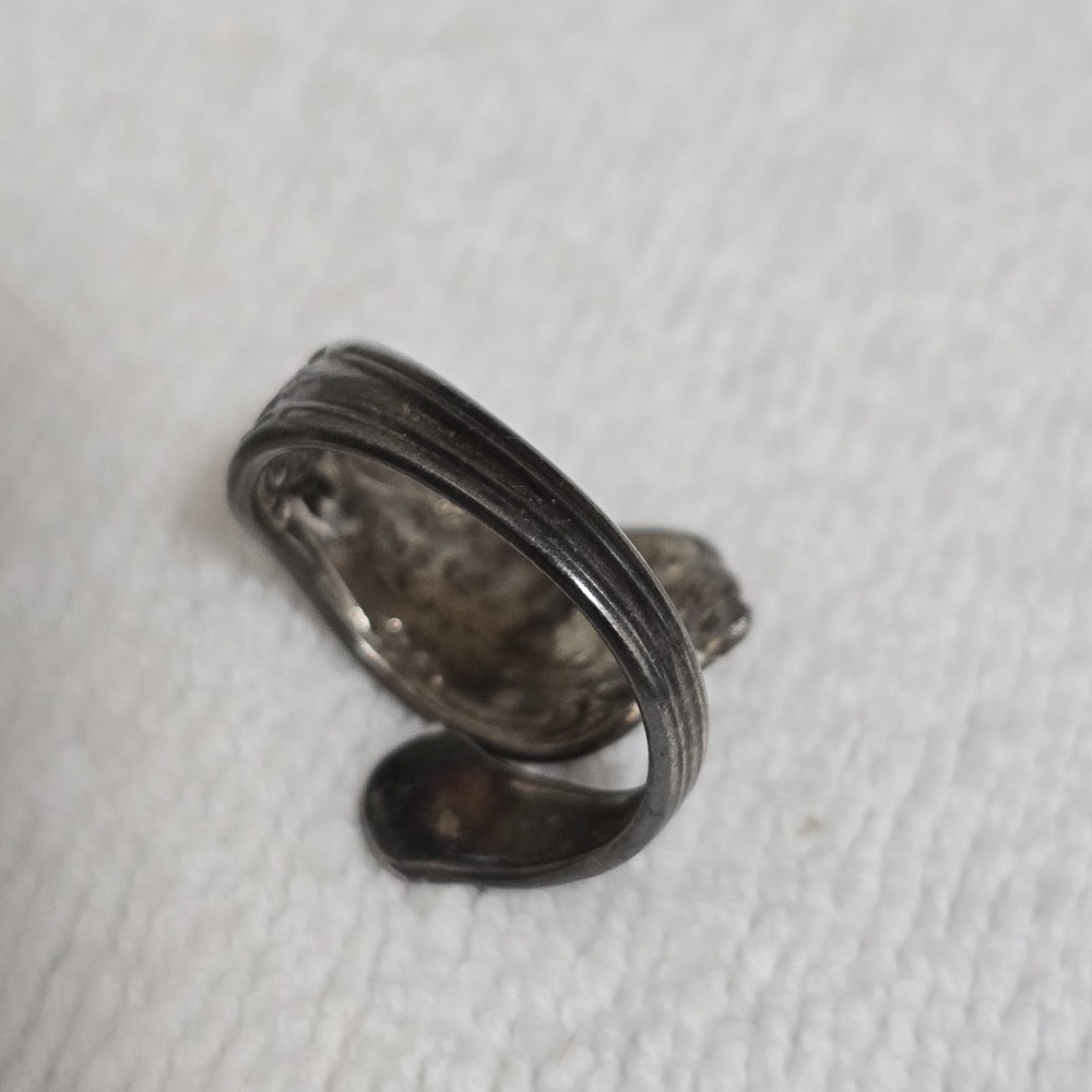 Vintage 1970s Wm A Rogers Oneida Spoon Ring Silverplate Size 6 Rose - Picture 8 of 15